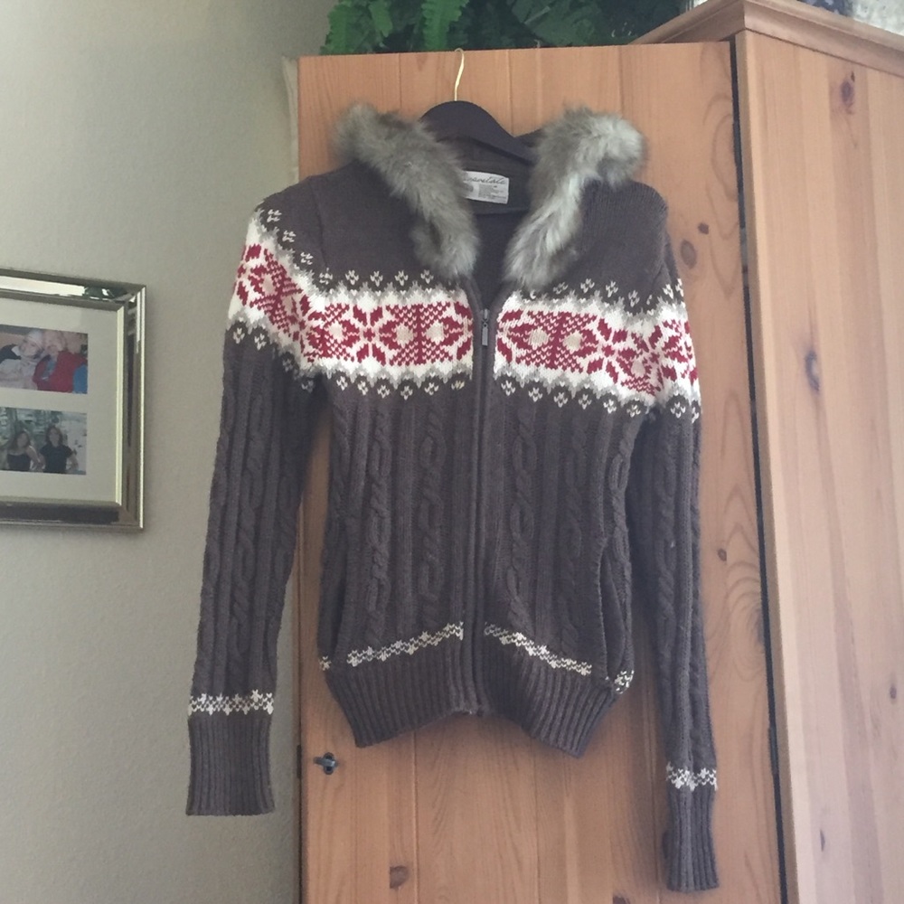 Aeropostale faux fur zip-up hoodie